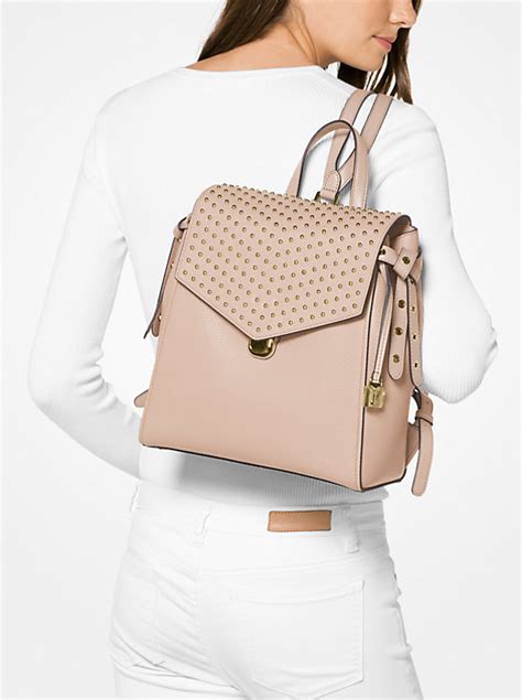 michael kors bristol pearl grey|Bristol Medium Studded Leather Backpack .